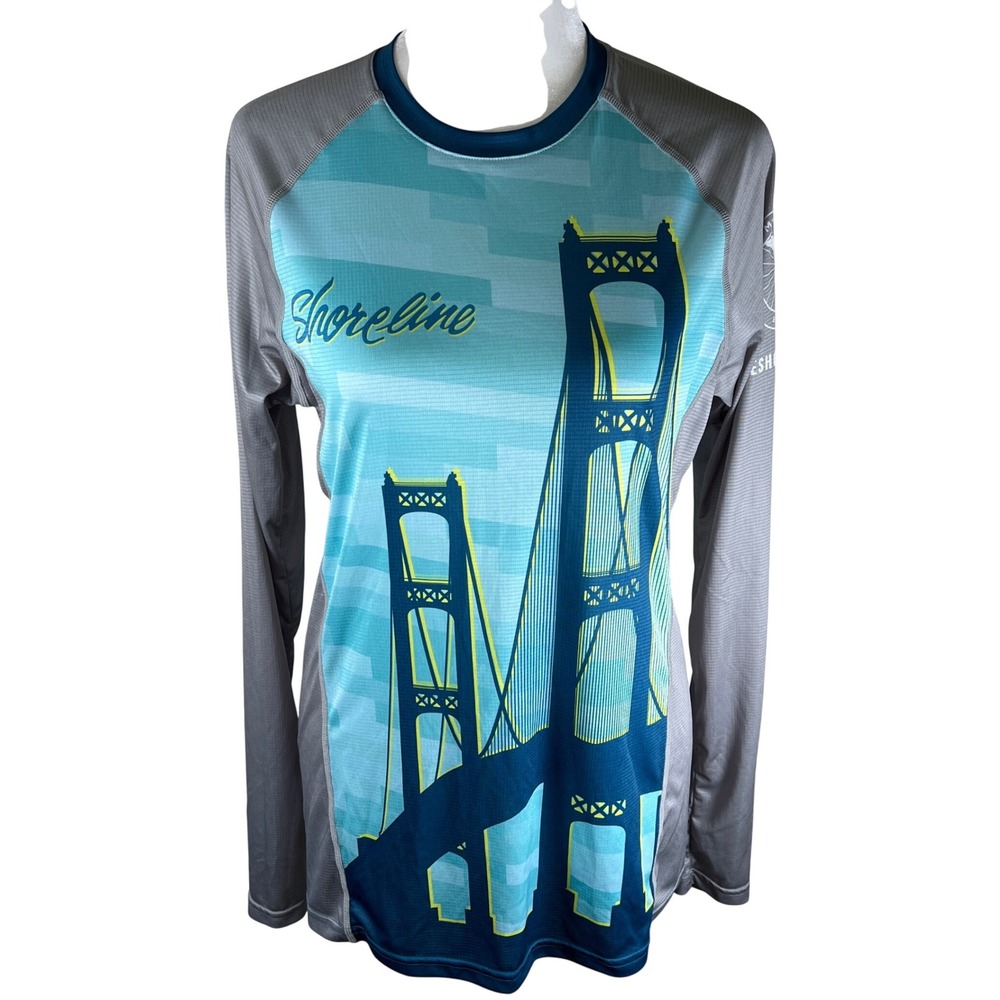 Primal Womens Mackinac Bridge Michigan Long Sleeve Cycling‎ Jersey Sz Small